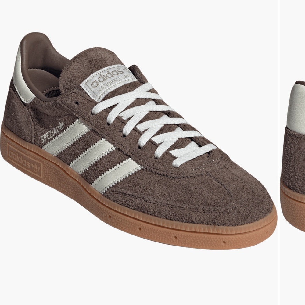 Adidas Brown Suede Shoes with Cream Accents - Picture 1 of 6
